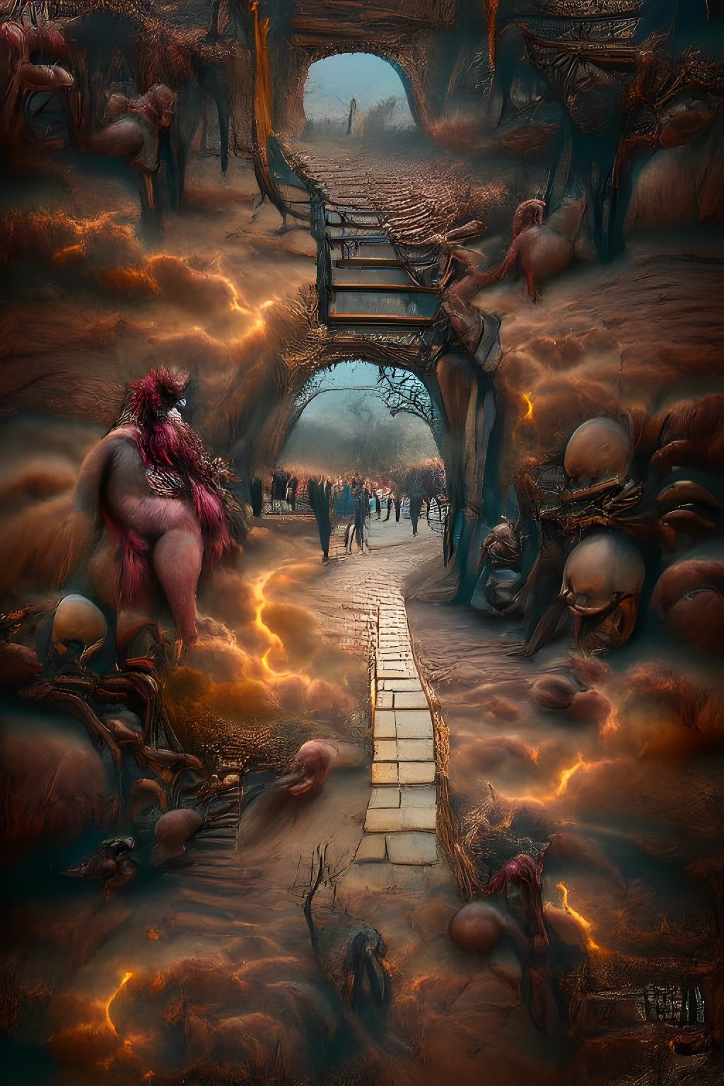 Pathway to Hell: Steampunk Digital Illustration