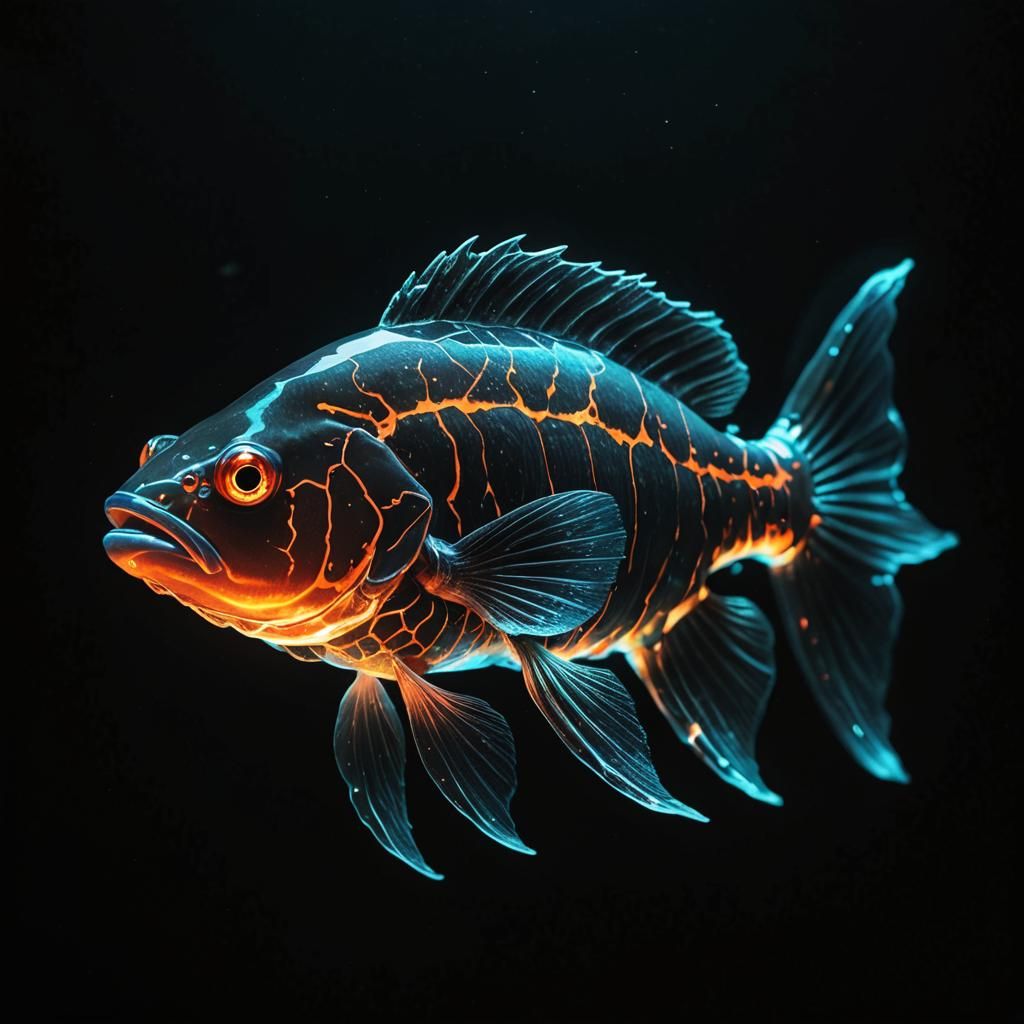 Glowing Magma Fish: A Volcanic Aquatic Creature
