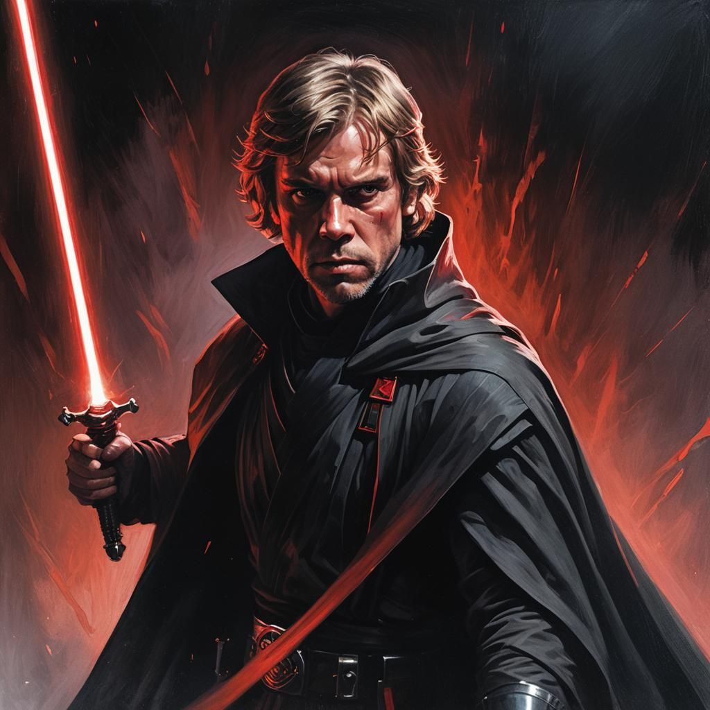 Sith Prince Luke Skywalker Portrait in Dark Fantasy Style