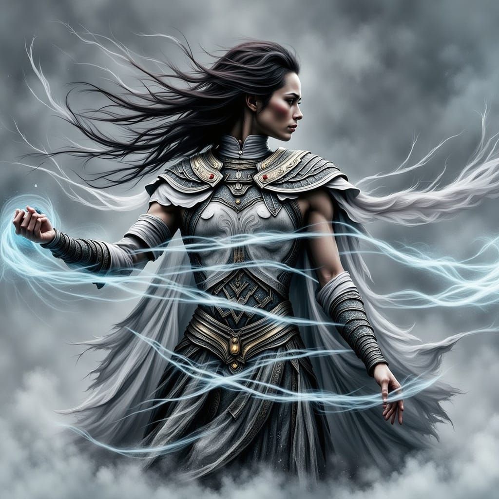 Wizard Summons Elements in Epic Cinematic Scene