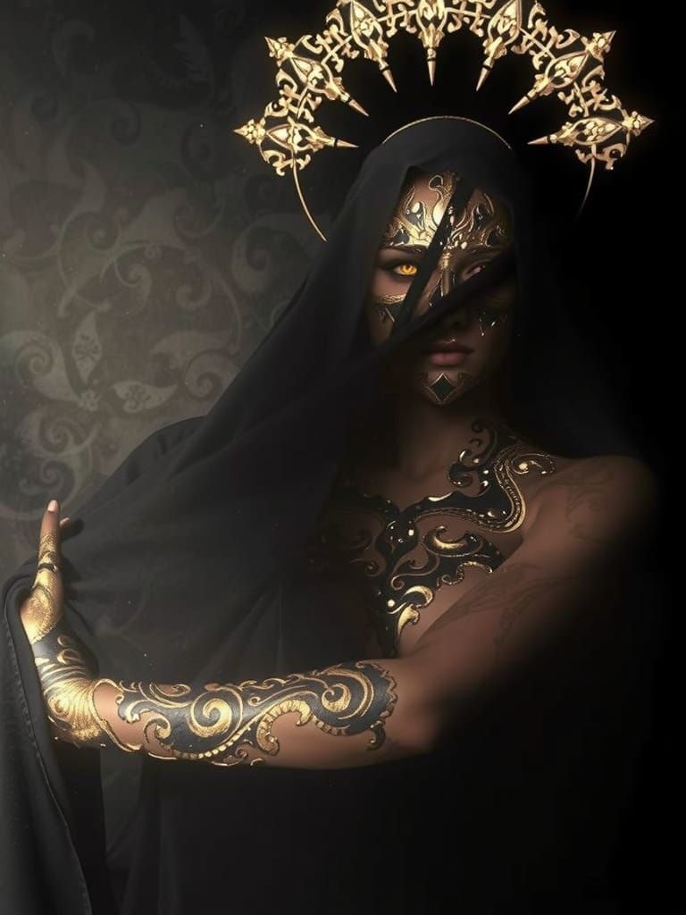 Dragon Priestess Portrait in Dark Fantasy Style