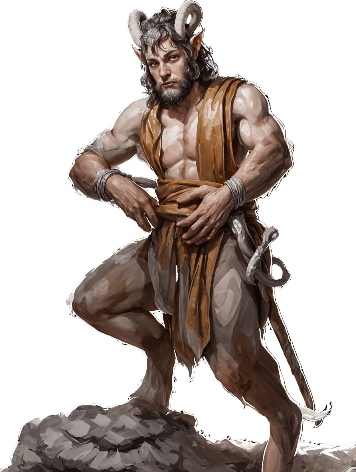 Satyr in Toga with Ram's Horns