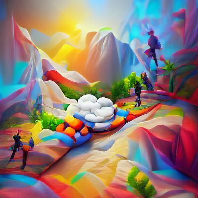 Hiker's Paradise World: 3D Hyperrealism on Cloud