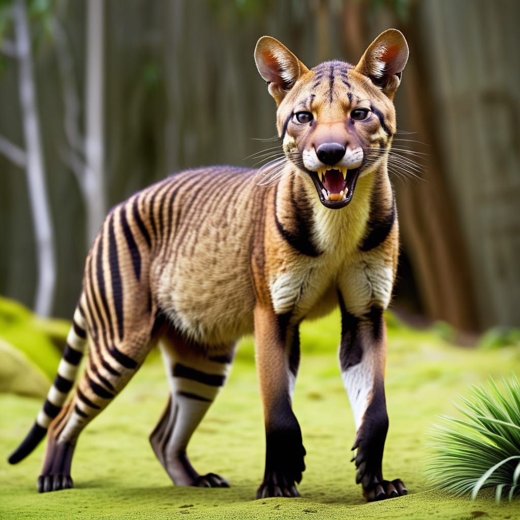 Tasmanian Tiger, the Last Remaining Carnivorous Marsupial