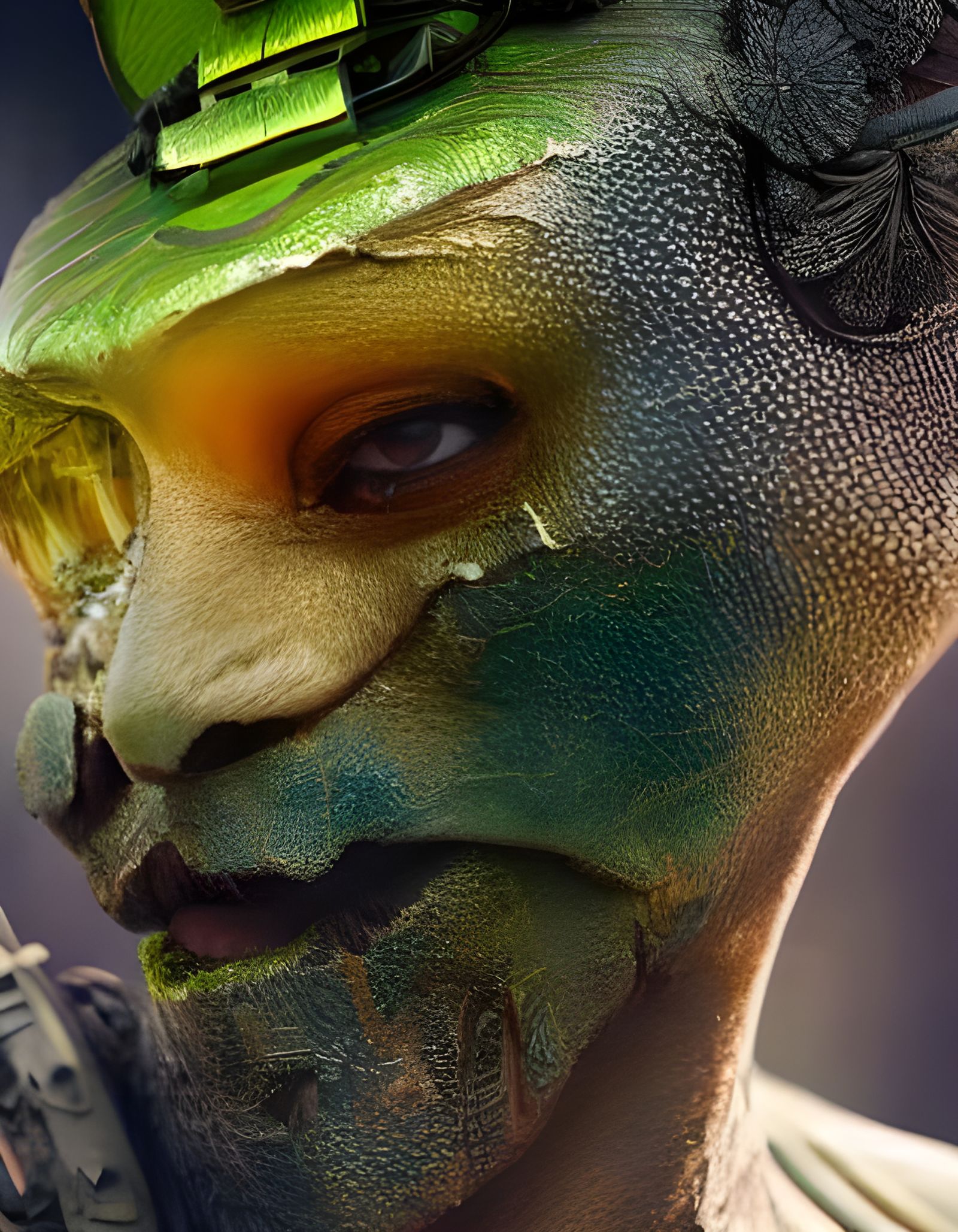 Insect Soldier Girl with Skin Condition, Digital Art