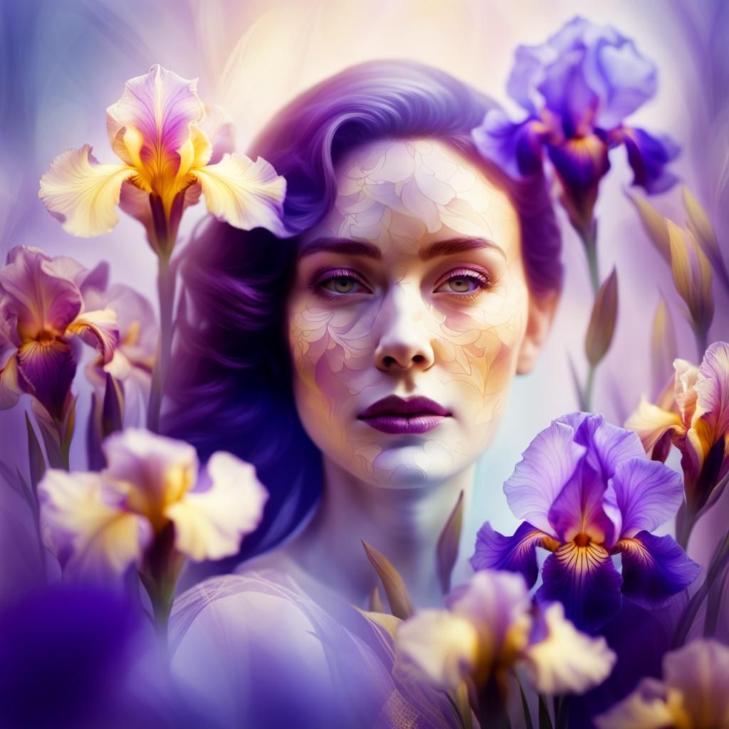 Dreamy Floral Portrait in Macro Photography Style