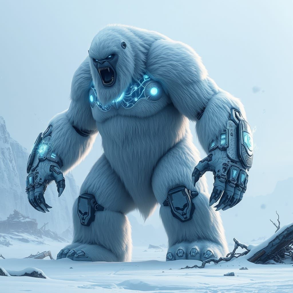 Cybernetic Yeti Dominates Frozen Wasteland in Dark Sci-Fi St...