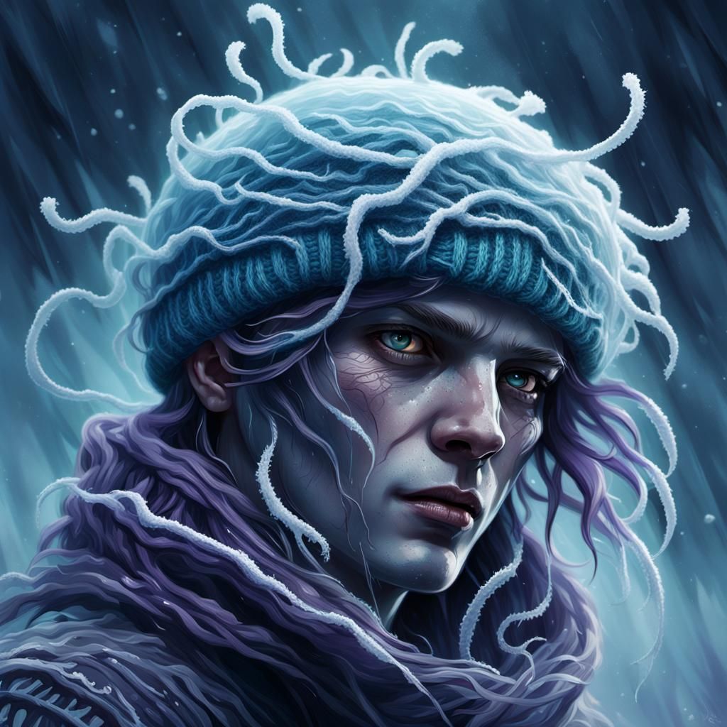 Ethereal Horror Concept Art: Frayed Frost Entity