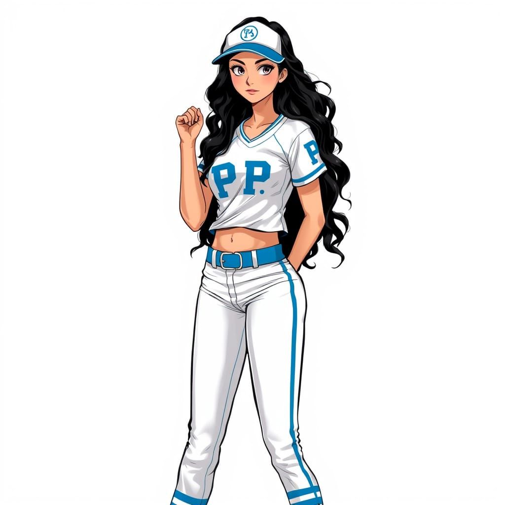Anime-Accented Graphic Novel Softball Player