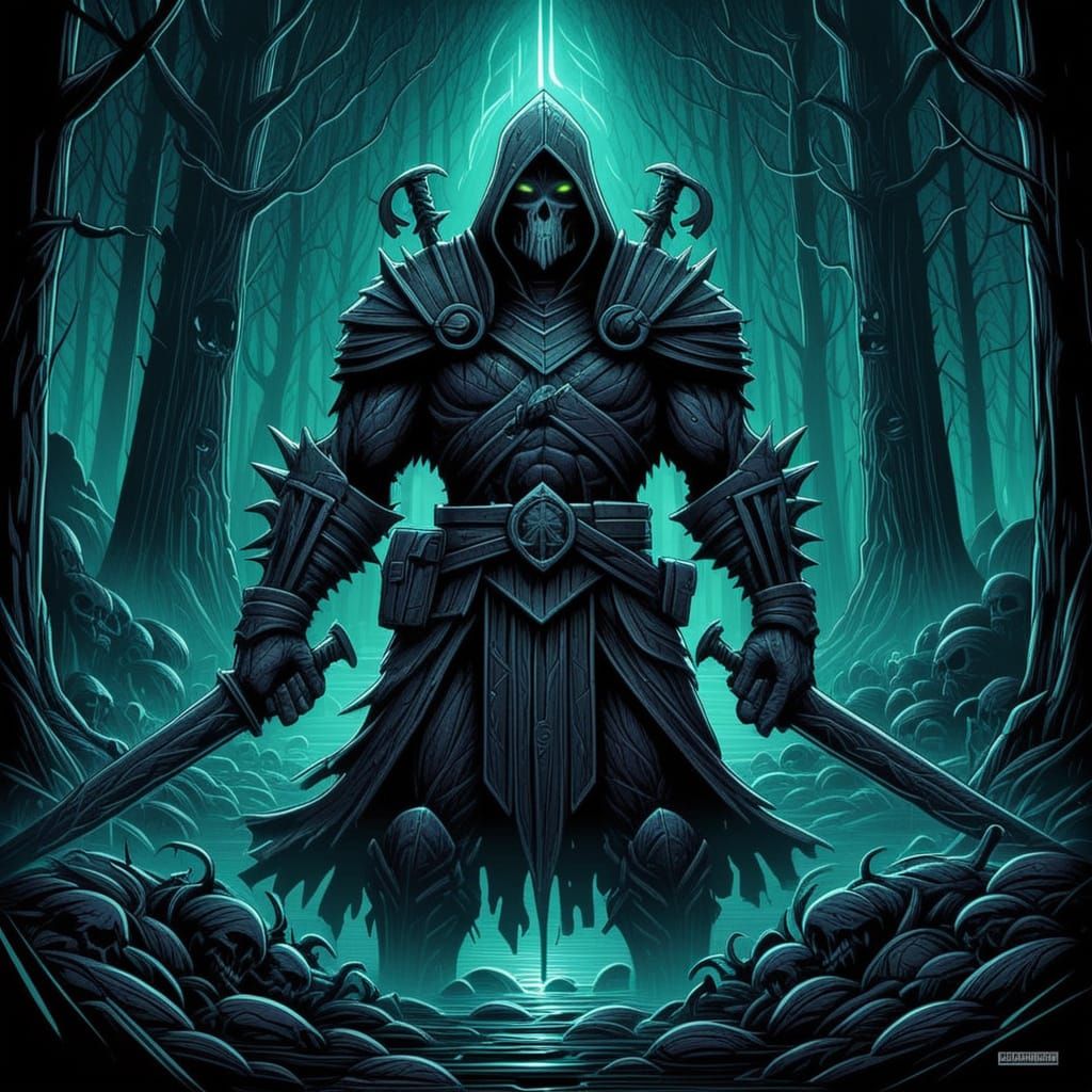 Dark Fantasy World in Grimy Cyberpunk Style