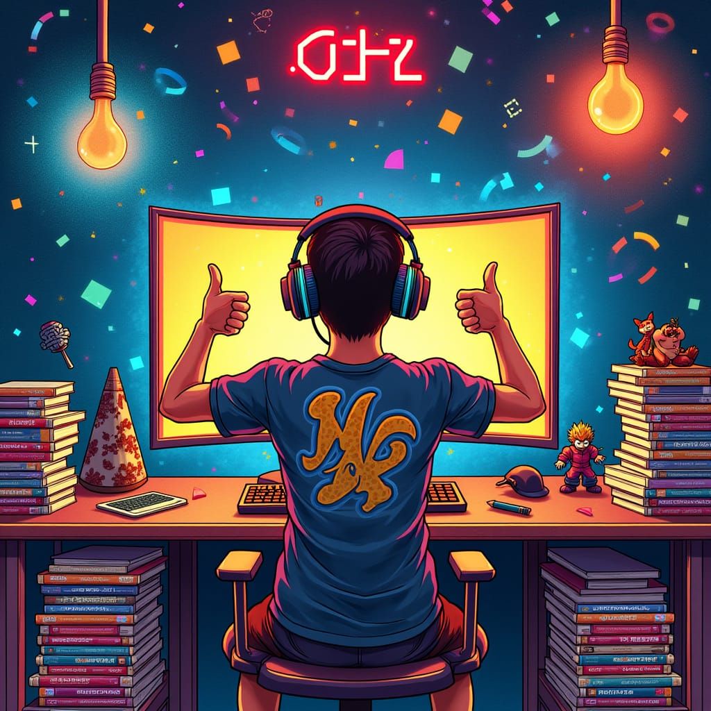 Gamer Loteria Card in Manga Style