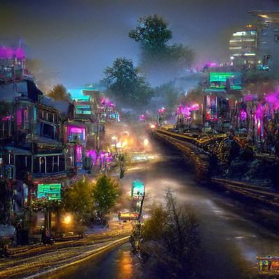 Cyberpunk Richmond Hill at Night in 8K