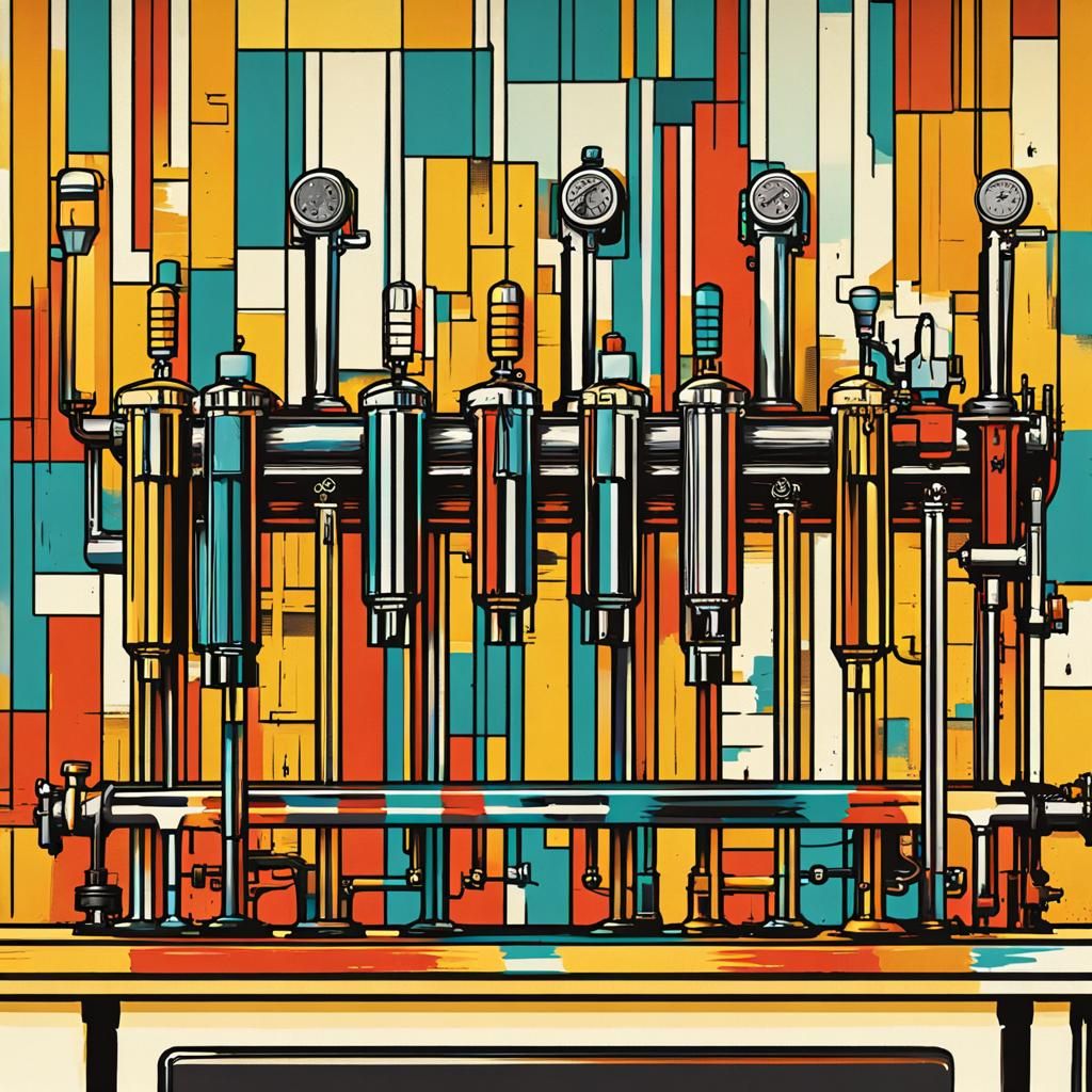Brewery Taps in Pop Art Screen Print Style