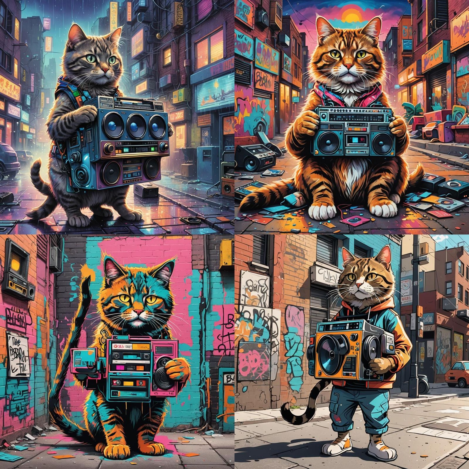 Cat Jamming with a Boombox