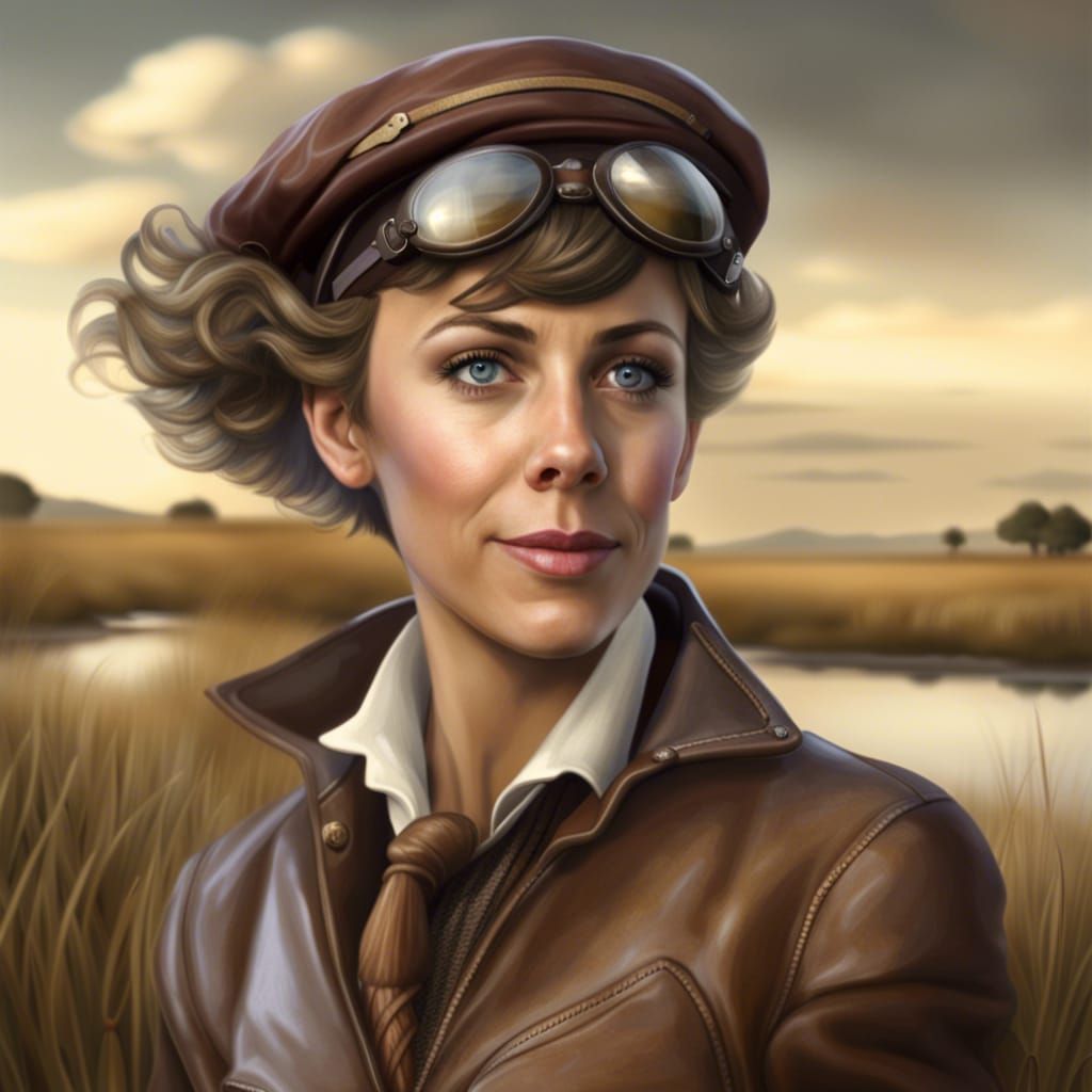 Amelia Earhart Inspired Portrait in Field