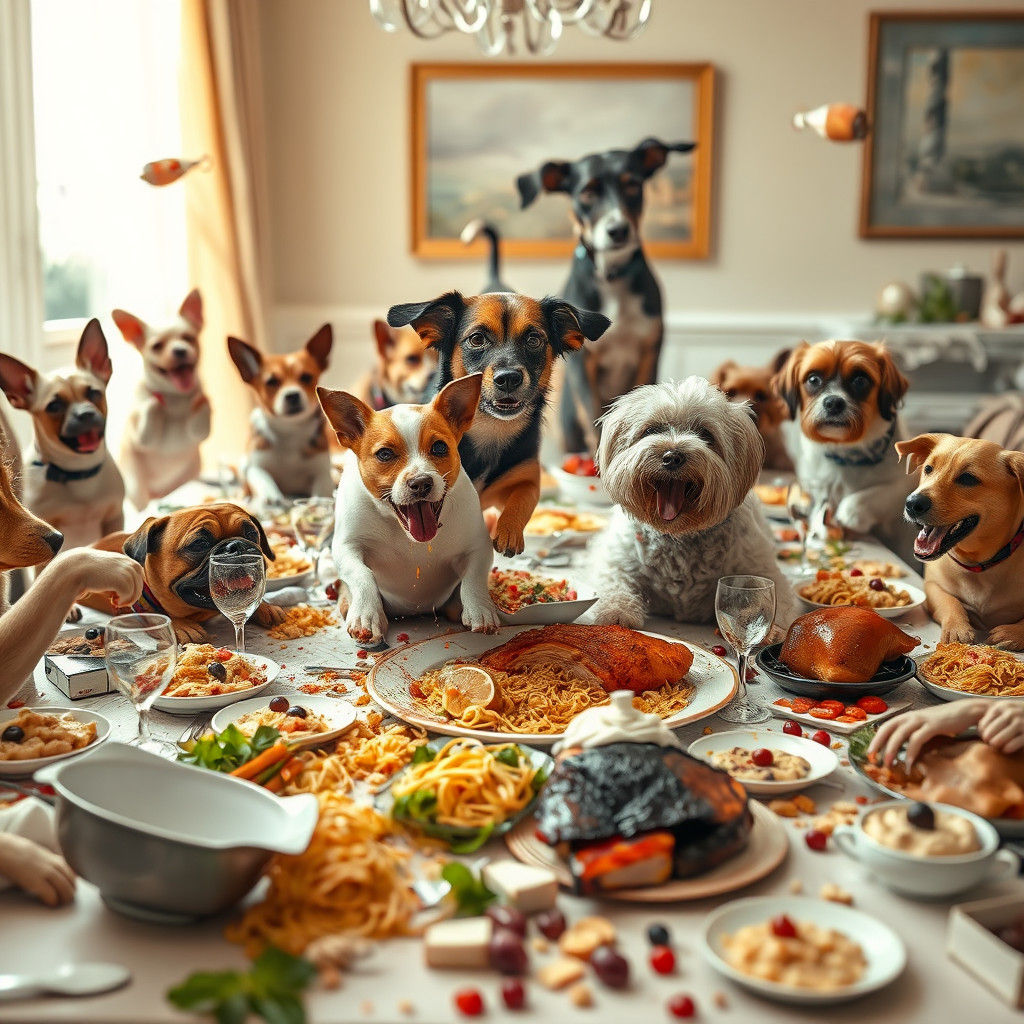Dogs Cause Dining Room Chaos
