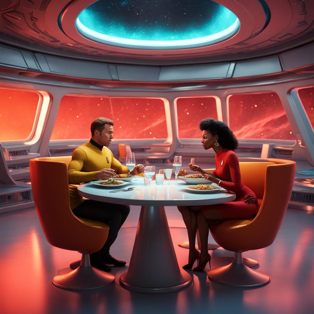 Kirk and Uhura Dinner: Pixar-Style Star Trek Scene