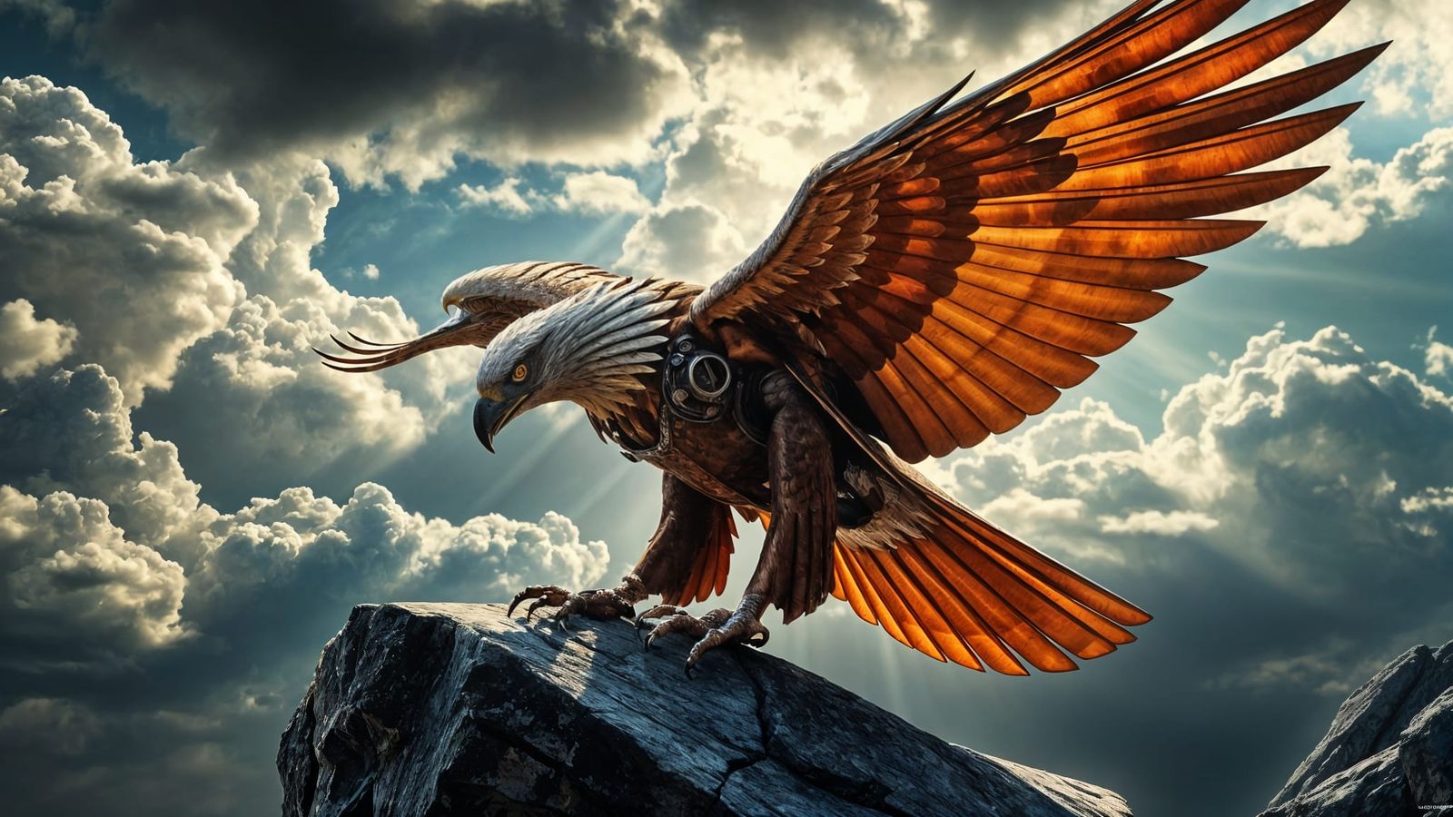 Majestic Eagle Fusion of Nature and Machinery