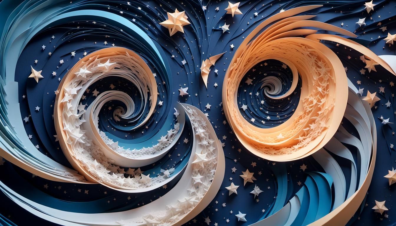 Papercraft Stars in Cosmic Maesltrom