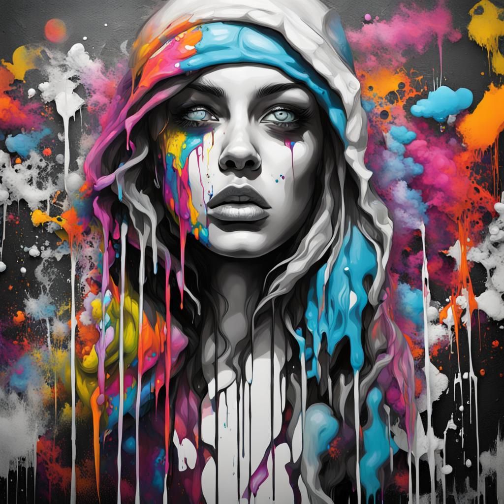 Polychromatic Graffiti Art in High Contrast