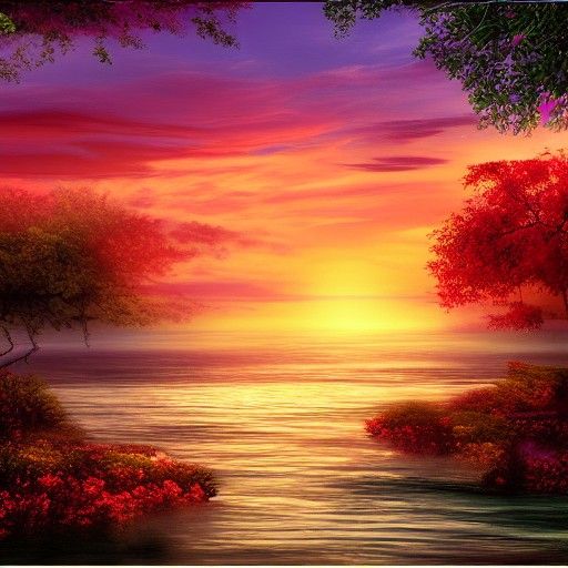 Warm Cozy Sunset Matte Painting