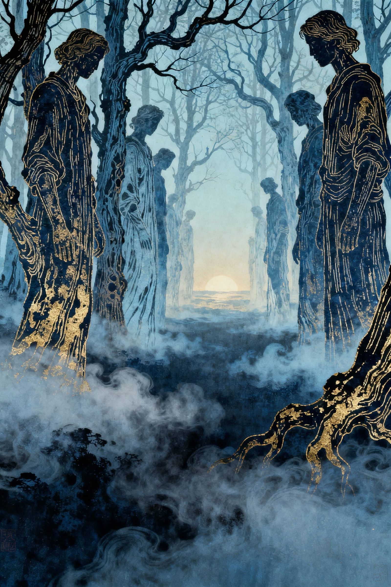 Foggy Negative Space Forest