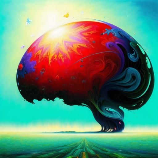 Surreal Abstract Fractal Painting in Expressionist Style