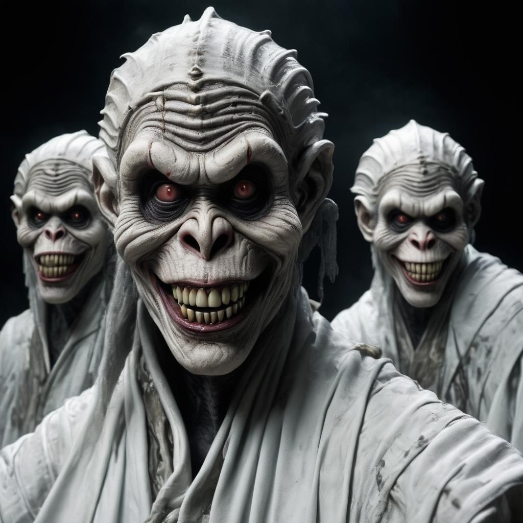 Zombie Monkey Clown Ghosts by Giger: Hyperrealistic HDR