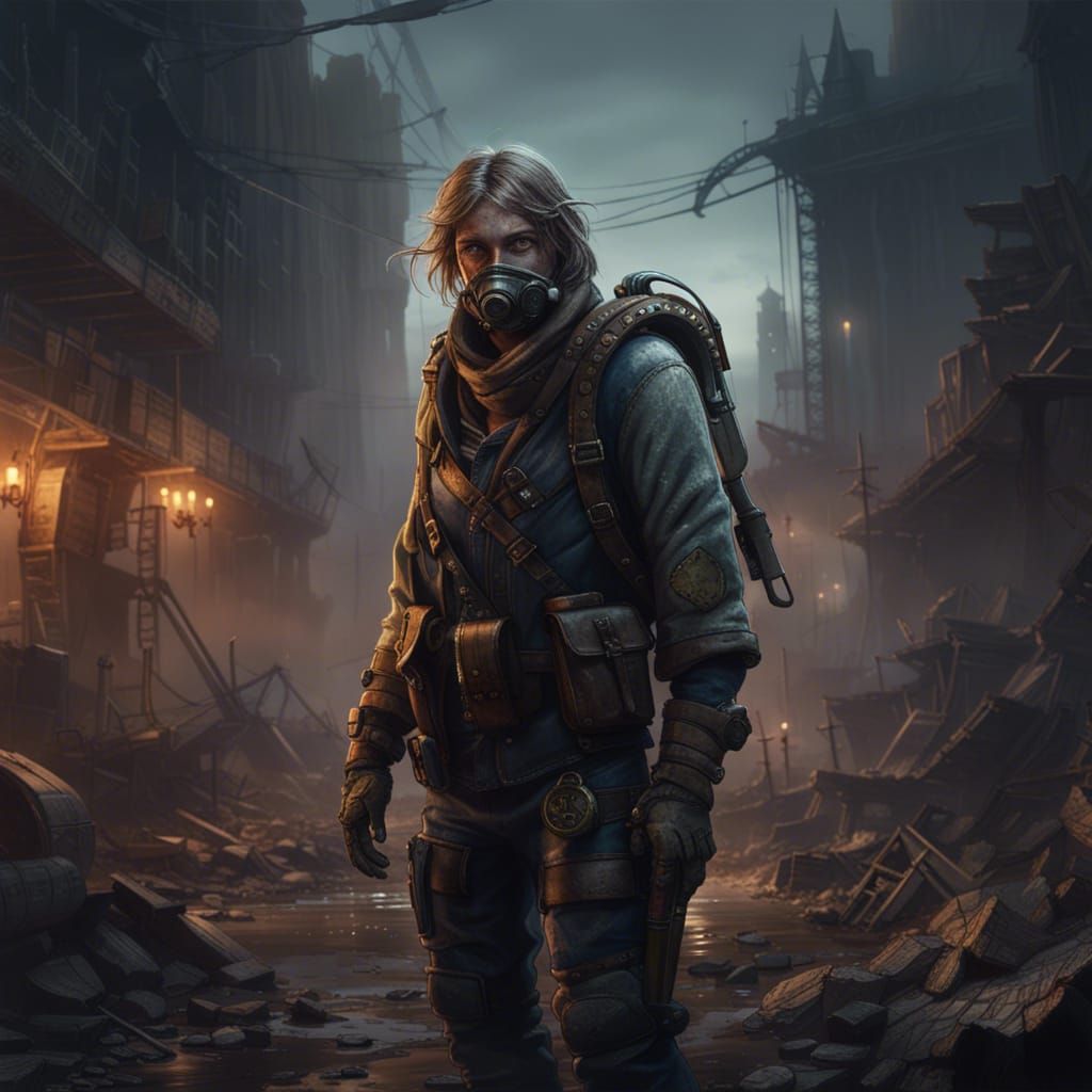 Post-Apocalyptic Survivor: Dark Fantasy Concept Art