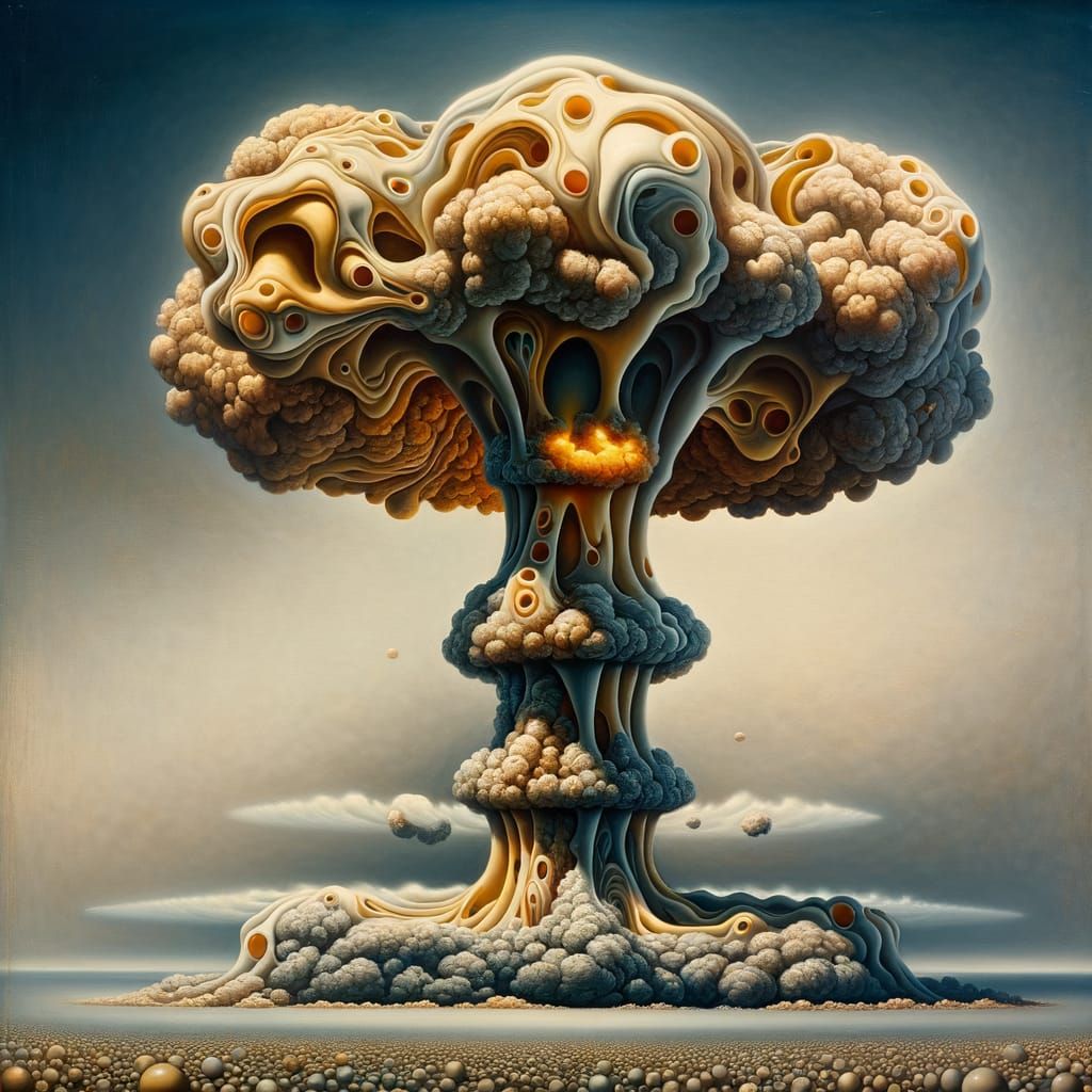 Atomic Explosion of Pure Thought in Surrealist Style