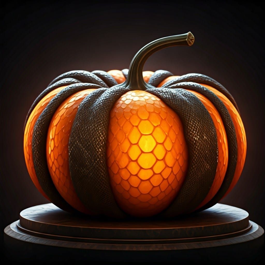 Snakeskin Pumpkin in 3D Anime Art Style