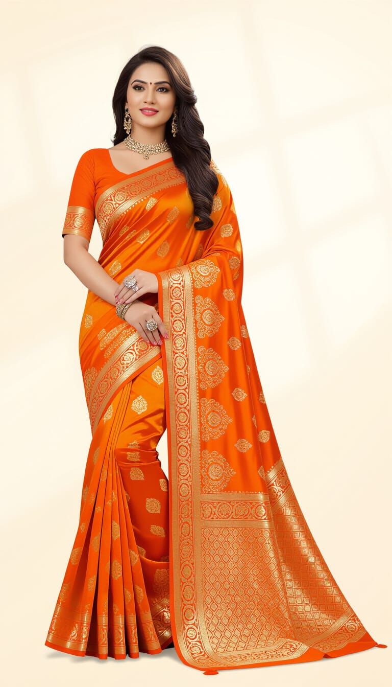 Woman in Saree with Realistic Skin, 4K