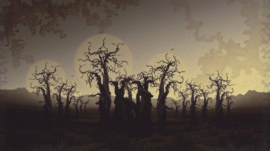 dystopian landscape of eternal doom