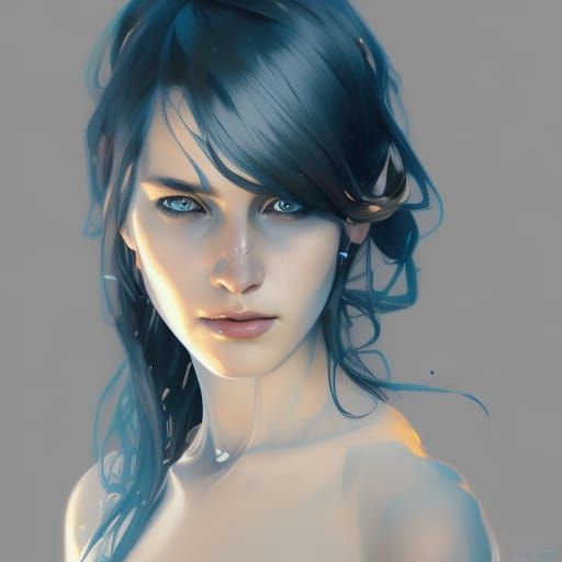 Icy Girl Portrait in Art Nouveau Style