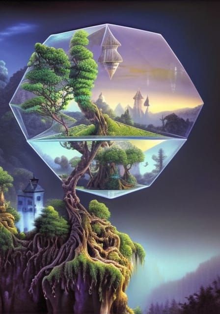 Fairytale Village Connected by Glass Structures