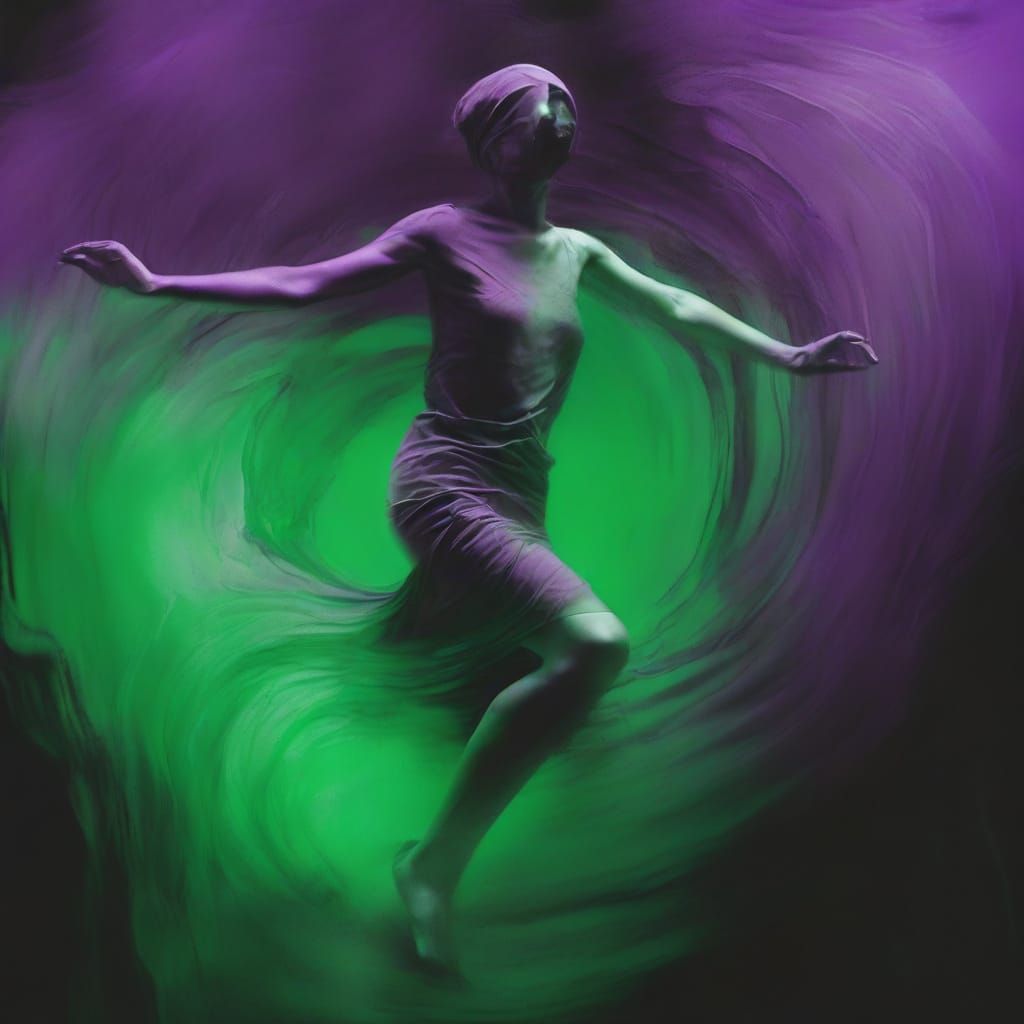 Surrealist Dancer in a Swirling Vortex