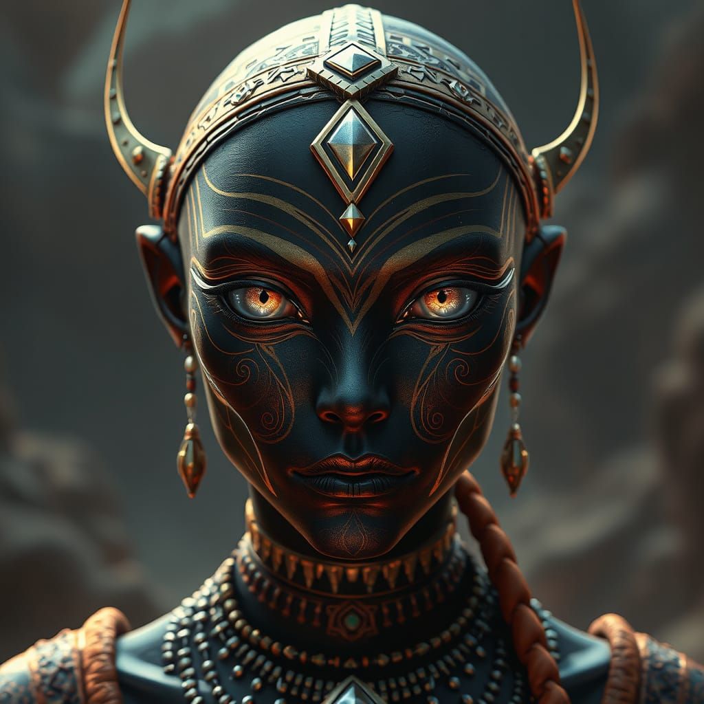 Sirianic of Sirius B with Egyptian-Inspired Makeup in 8K Res...