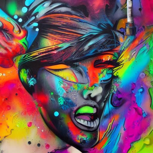 Colorful Melting Graffiti Art in Splash Art Style