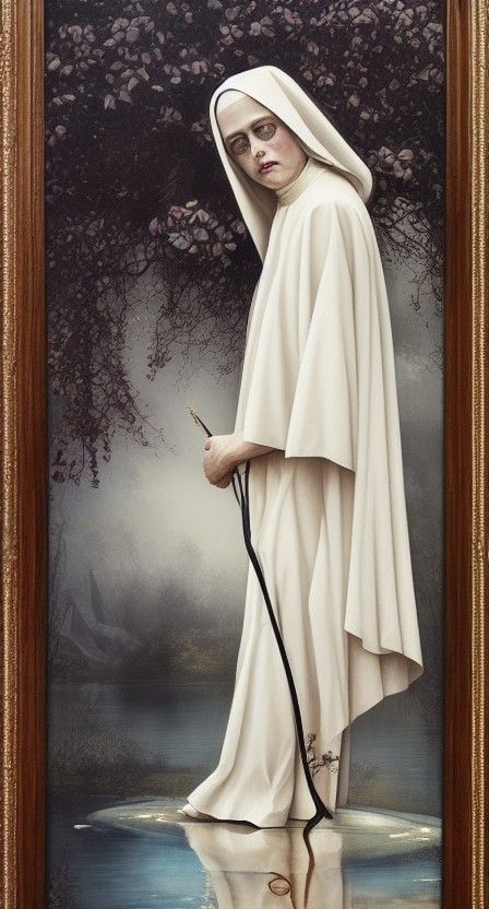 Decadent Portrait of a Nun in Hyperrealistic Style