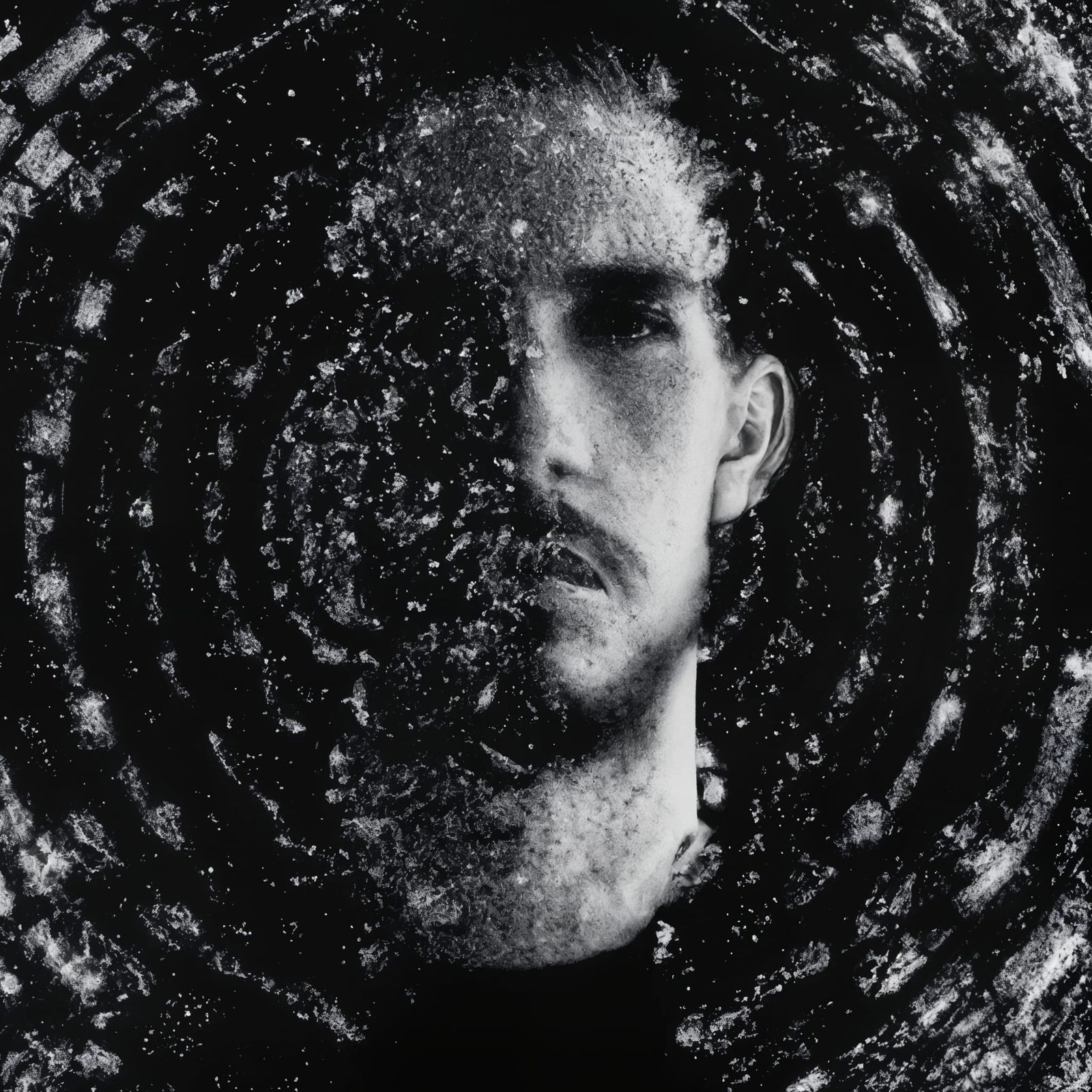 Supernatural Suprematist Portrait in Black and White