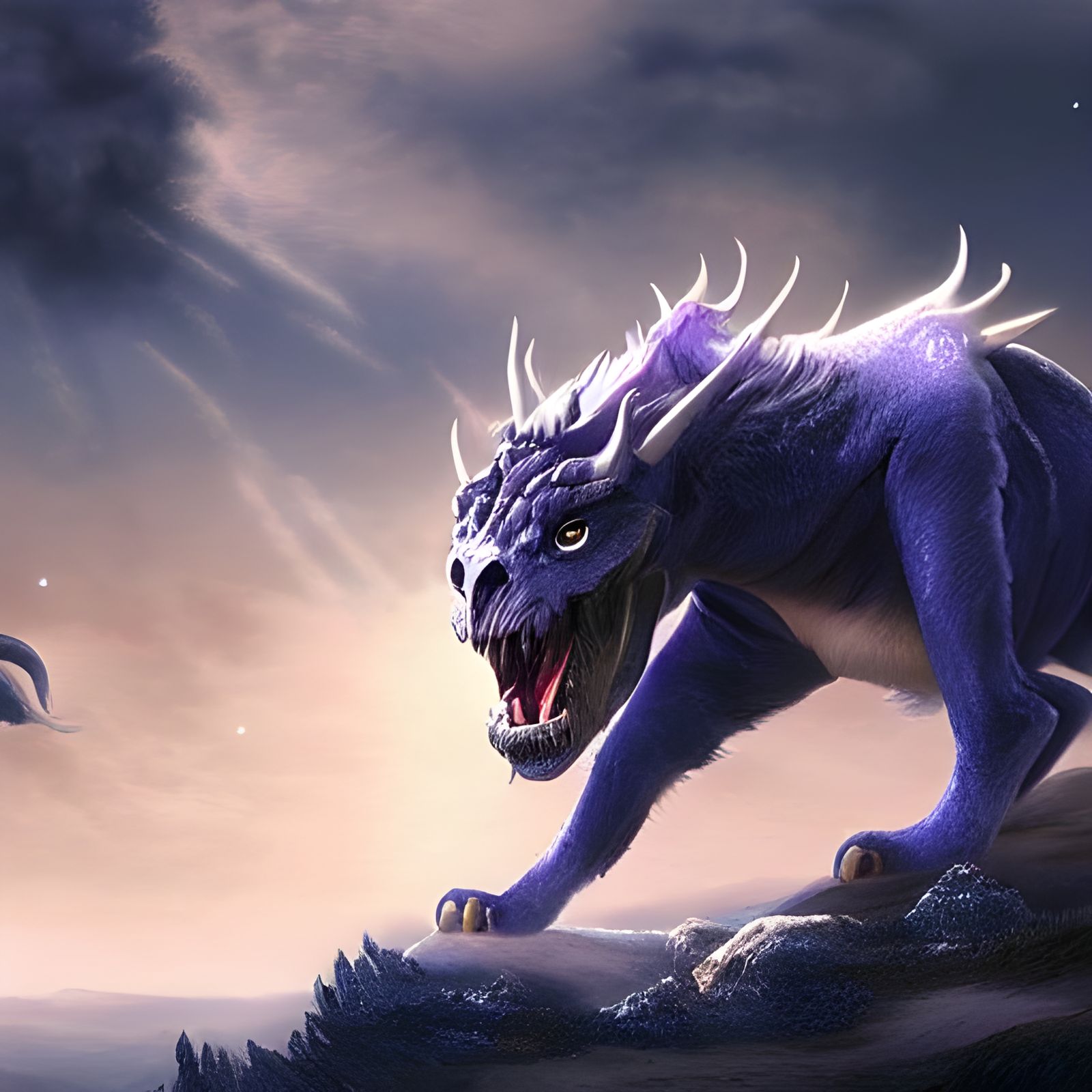 Cinematic Magical Creature Against a Beautiful Sky