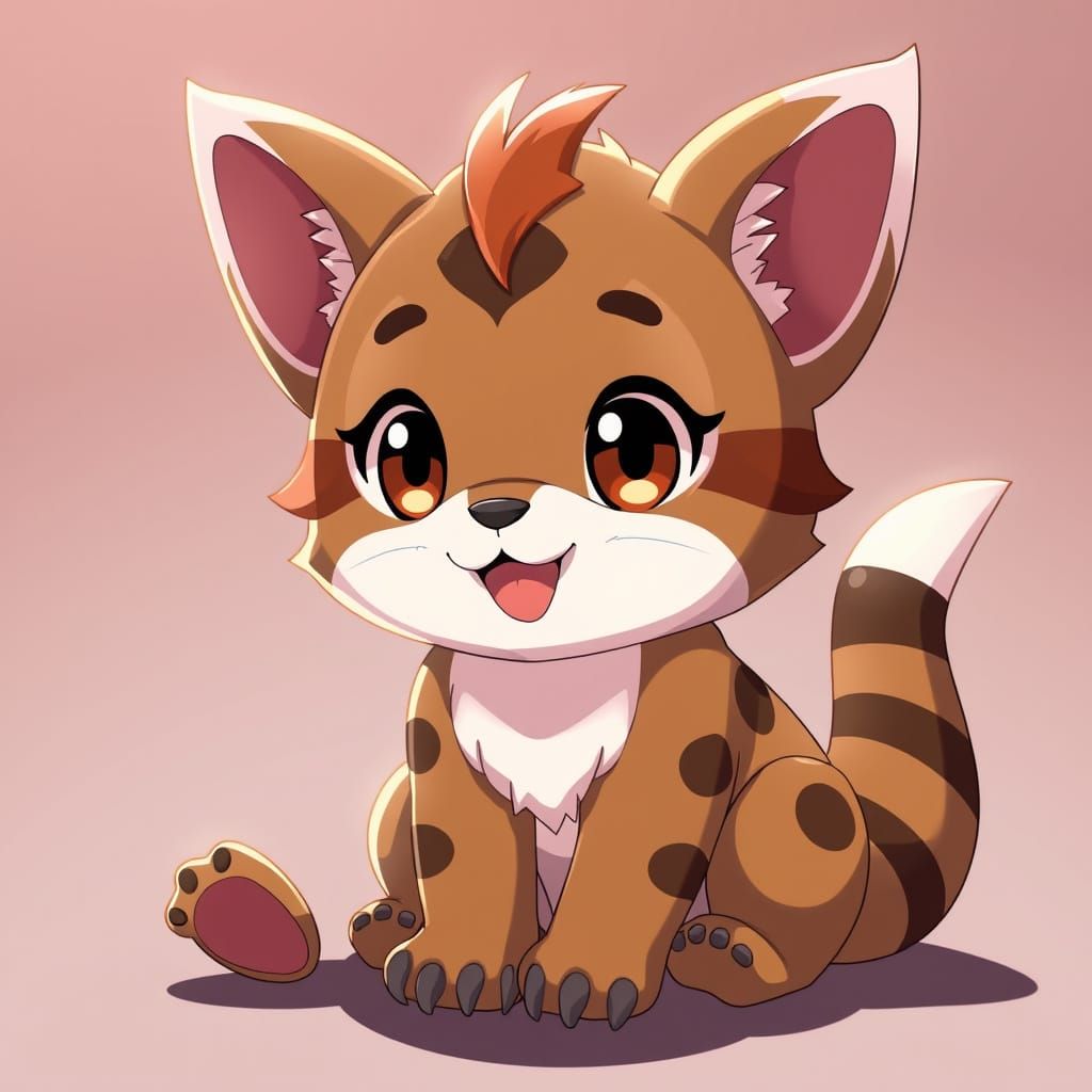 Cute Anime Animal in Cel-Shaded Style