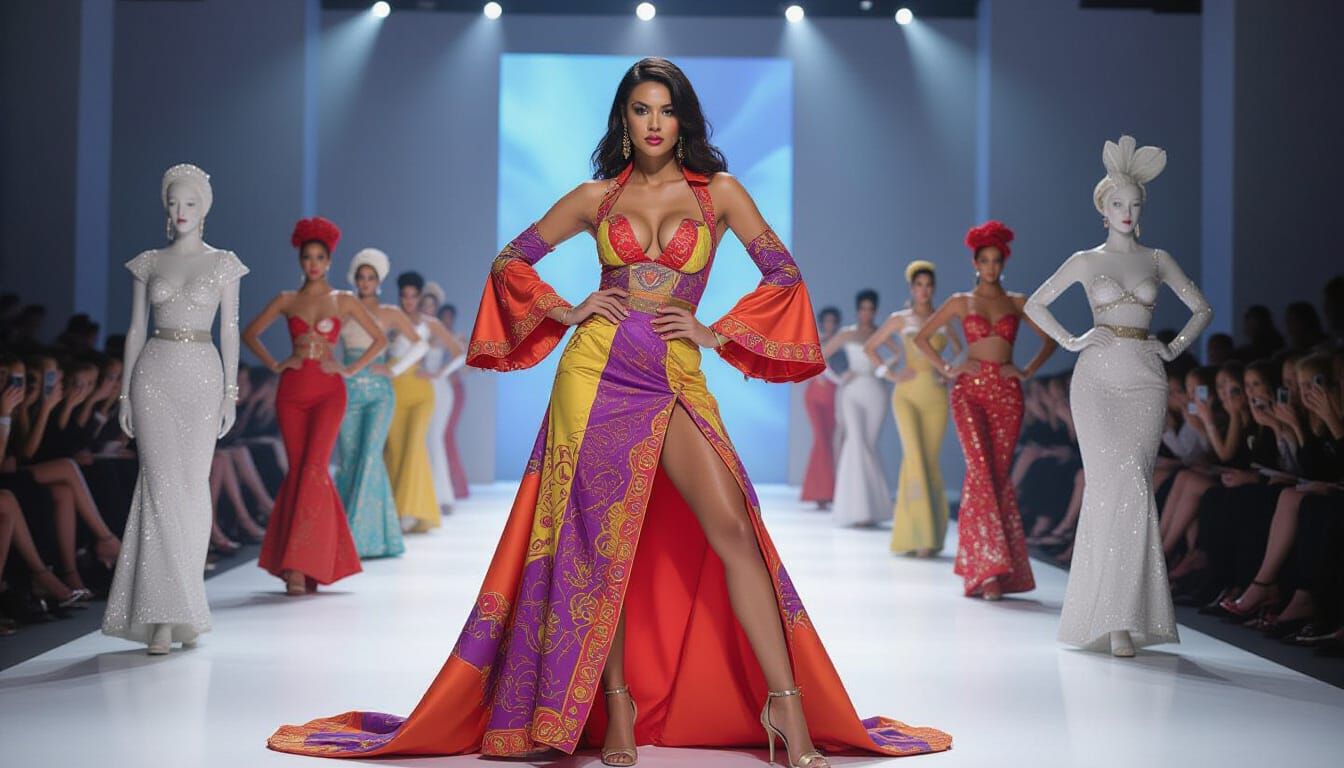 Provocative Crosdresser Queen in Vibrant Attire