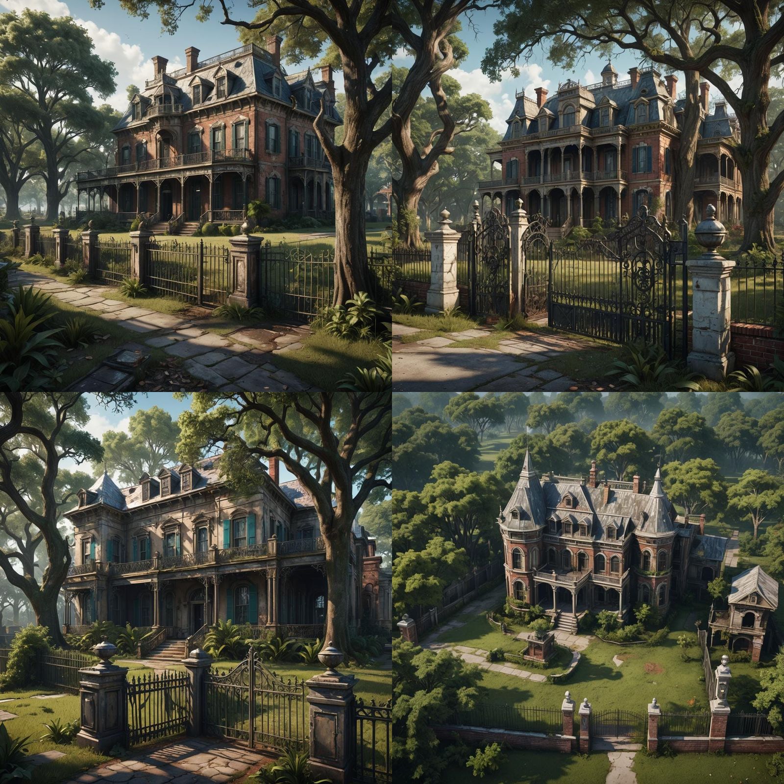 Mental Institution Yard in Detailed Matte Painting