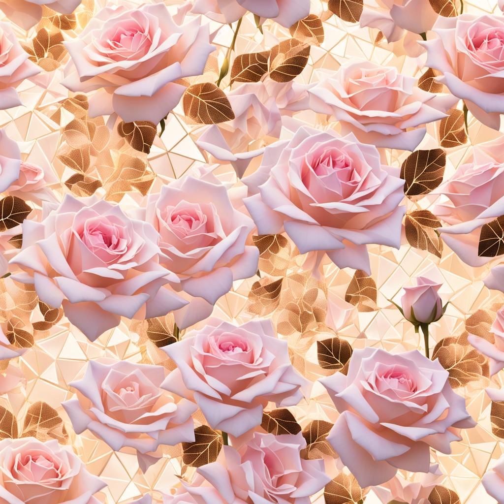 "Stunning pixel art of soft pale pink rose flowers beautiful