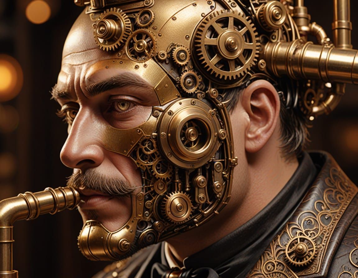 Steampunk Gentleman's Intricate Nose Picking Machine