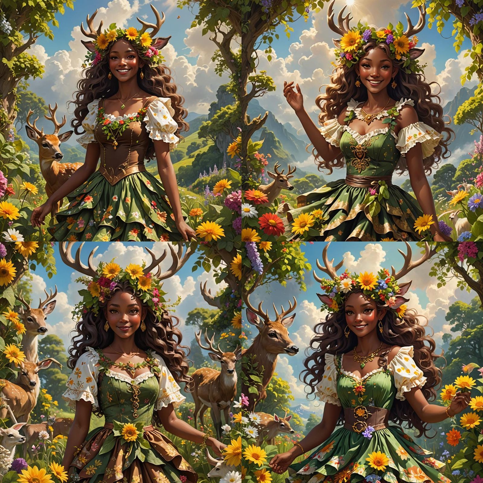 Happy Satyr in Floral Paradise