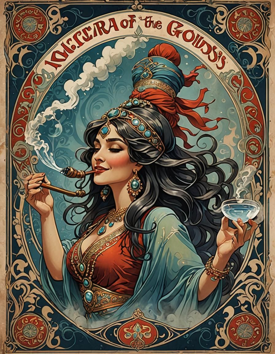 Nectar of the Gods: Art Nouveau Genie Poster