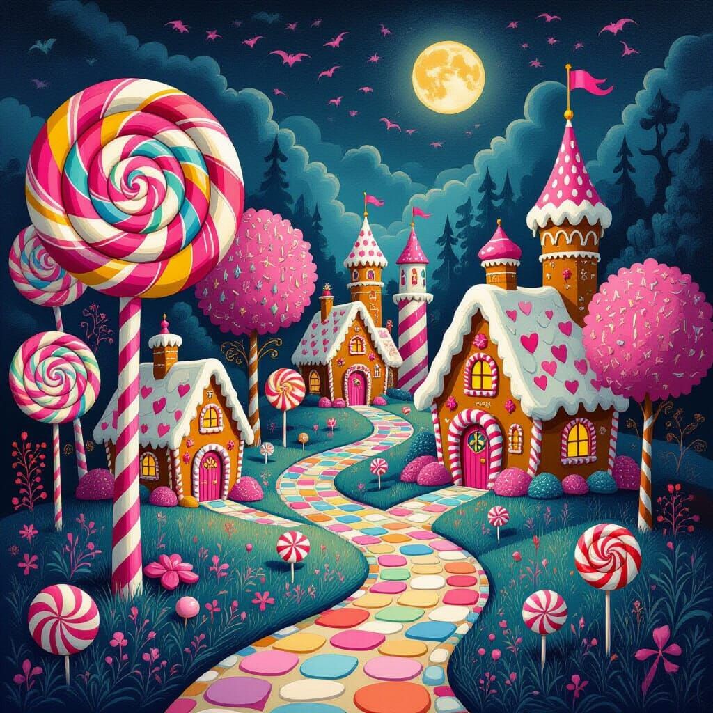 Whimsical Candy Kingdom in Gothic Style
