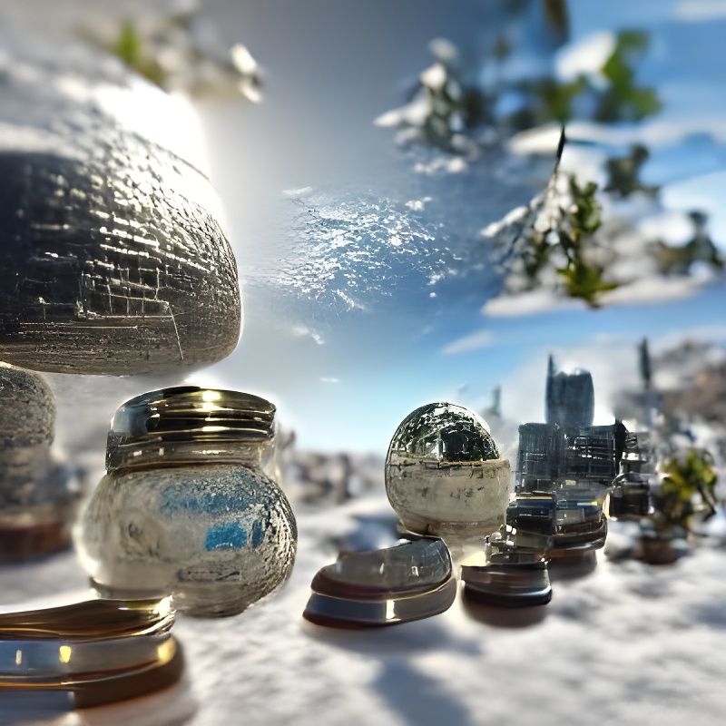 Snow Globe Landscape in 8K 3D Render